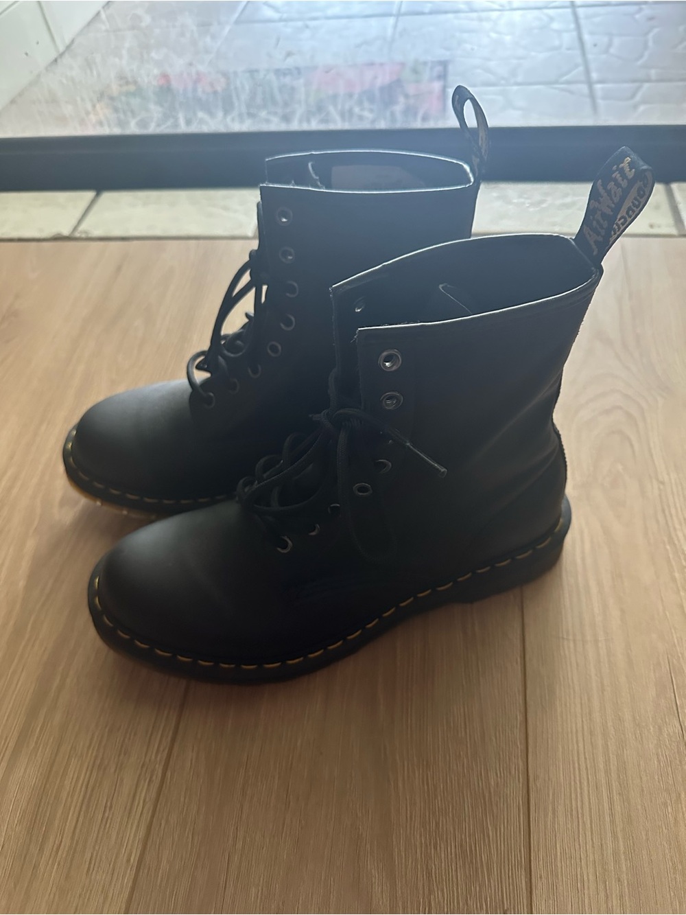 Dr. Martens Black Lace-Up Combat Boots
